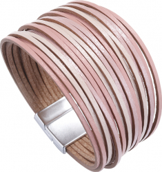 Bratara din piele multi-strap Giftx Blush 