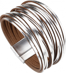 Bratara din piele multi-strap Giftx Silvery 
