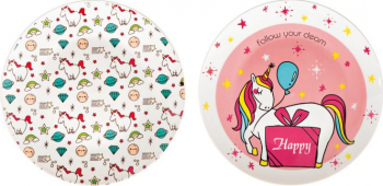 Unicorn set 2 farfurii portelan copii 