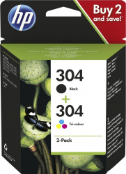 Set 2 Cartuse inkjet HP original OEM 304 /HP Black/color 