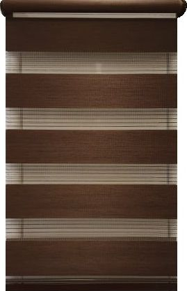 Jaluzea rulou Deko Design model Zebra Day and Night Luxury material textil 48x200 cm zw15 maro wenge 