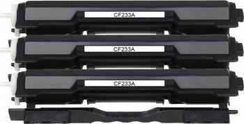 Set 3 tonere GraphiteK CF233A 2300 pagini negru cu chip compatibil 