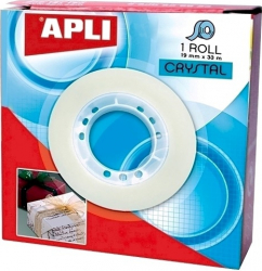 Banda adeziva cristal Apli 19mm x 33m 8 buc perfect transparenta 