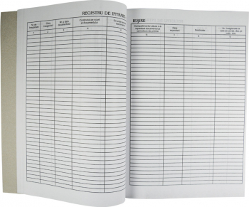 Registru intrare iesire corespondenta A4 portret - coperta carton alb economic 100 pagini 