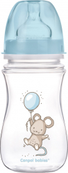 Biberon anticolici gat larg Canpol babies polipropilena 240 ml Little Cutie albastru 