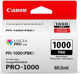 Cartus cerneala original Canon PFI-1000PBK photo black capacitate 80ml pentru Canon image PROGRAF PRO-1000 