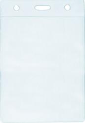 Set 100 bucati ecusoane verticale EvOffice exterior 82x126mm interior 110x78mm plastic transparent rigid cristal 