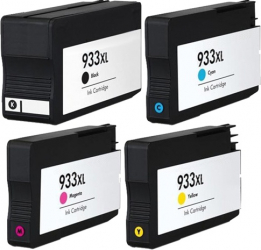 Set 4 Cartuse Cerneala GraphiteK Compatibile HP 1x 932XL + 3x 933XL -dedicat BK+ C+ M + Y 