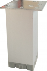 Picior metalic pentru mobilier H 100 mm finisaj aluminiu profil patrat 40x40 mm fara masca AN1
