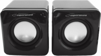 Boxe 2.0 stereo USB 6W Esperanza Leggiero control volum forma cubica negre EP111-DC