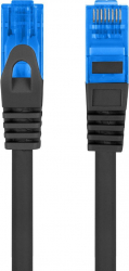 Cablu ecranat S / FTP Lanberg cat.6A lungime 15 m AWG 26 500 MHz LSZH ethernet mufat 2xRJ45 negru PCF6A-10CC-1500-BK-DC 