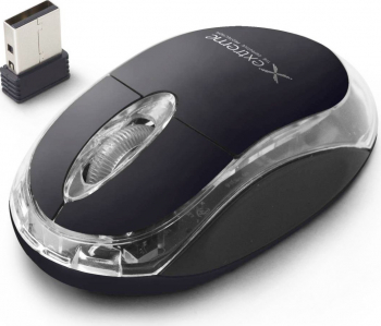 Mouse wireless 2.4 GHz Xtreme Harrier 1000 DPI cu 3 butoane receptor nano USB negru XM105K-DC 