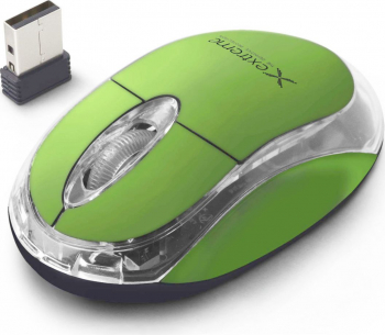 Mouse wireless 2.4 GHz Xtreme Harrier 1000 DPI cu 3 butoane receptor nano USB verde XM105G-DC 