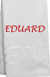 Prosop baie alb personalizat prin broderie cu nume brodat .