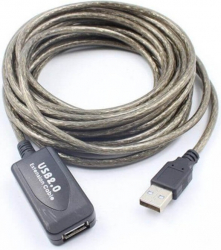 Cablu Prelungitor USB cu Repetor Gri Lungime 5m - Ideal pentru Imprimanta sau Scanner