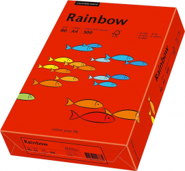 Hartie A4 colorata 80 g/mp Rainbow 500 coli/top rosu intens