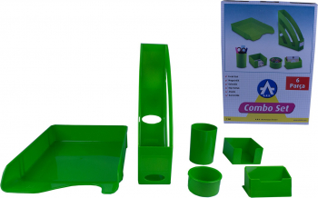 Set birou EVOffice din plastic Verde 6 piese