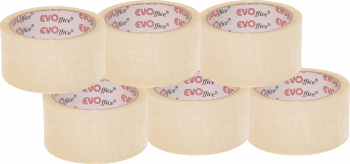 Banda adeziva EVOffice 48mm x 66m 6 buc/set Transparent