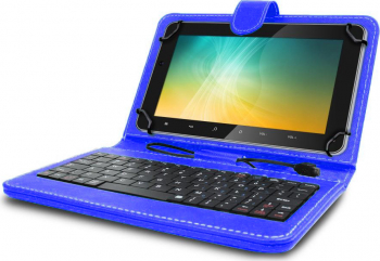 Husa tableta model X cu tastatura MRG L-404 MicroUSB 10 inch Albastru 