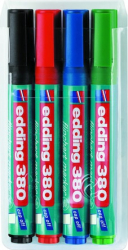 Marker Edding 380 pentru flipchart varf rotund 1.5-3mm 4 culori/set 