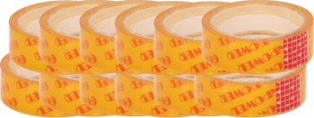 Banda adeziva EVOffice 12mmx10m 12 buc Transparent