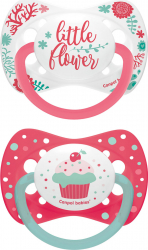 Set 2 suzete - Wild Nature + Cupcake - cu tetina simetrica silicon Canpol babies fara BPA 0-6 luni roz 