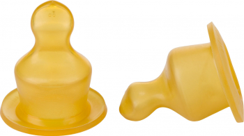 Set 2 tetine latex ortodontice pentru biberoane cu gat ingust Canpol babies flux lent 0-3 luni 