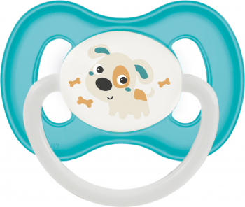 Suzeta - Bunny and Company - cu inel fosforescent si tetina simetrica silicon Canpol babies fara BPA 18 luni + turcoaz 
