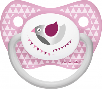 Suzeta - Let s Celebrate - cu tetina ortodontica silicon Canpol babies fara BPA 0-6 luni roz 