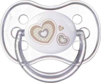 Suzeta - Newborn Baby - cu tetina simetrica silicon Canpol babies fara BPA 18 luni + bej 