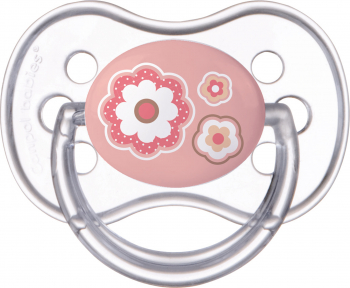 Suzeta - Newborn Baby - cu tetina simetrica silicon Canpol babies fara BPA 6-18 luni roz 