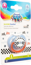 Suzeta - Racing - cu tetina simetrica silicon Canpol babies fara BPA 0-6 luni albastru 