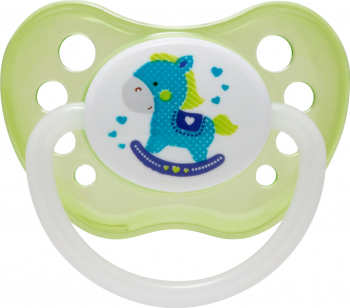 Suzeta - Toys - cu inel fosforescent si tetina ortodontica silicon Canpol babies fara BPA 0-6 luni verde 