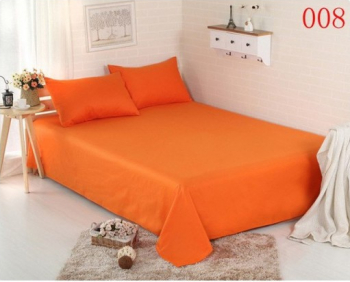 Set 3 piese YUNY Mally Home Bumbac Cearceaf pat dublu cu elastic 160x200 cm si doua fete de perna 50x70cm Orange 