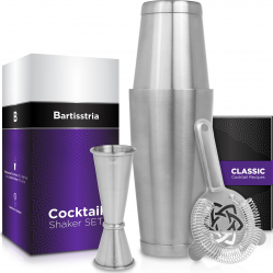 Cocktail Shaker Set Kit pentru barmani BARTISSTRIA 4 piese 