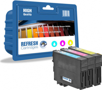 Set 3 cartuse cerneala HQ compatibil EPSON T502Xl tricolor 36 ml 