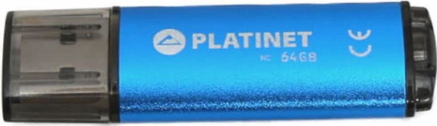 Memorie USB 2.0 Platinet 64Gb X-Depo cu capac albastra PMFE64BL-DC 