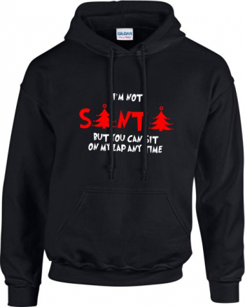 Hanorac barbati Gildan I am not Santa negru 4XL 