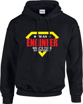 Hanorac barbati Gildan Im an engineer negru 4XL 