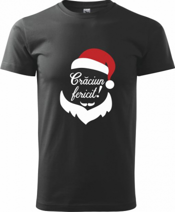 Tricou barbati Malfini Craciun fericit negru 2XL 