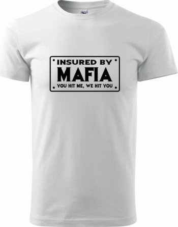 Tricou barbati Malfini Insured by Mafia alb 2XL 