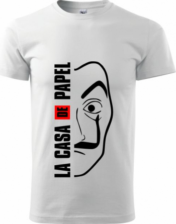 Tricou barbati Malfini La casa de papel alb XL 