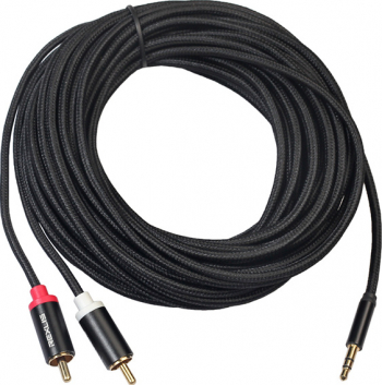 Cablu audio 2 RCA tata la Jack 3.5 mm pentru telefon PC Notebook tableta MP4 5 m negru 