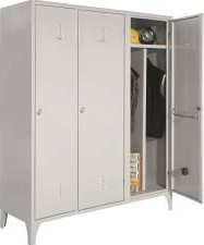 Dulap Vestiar metalic ASAMBLAT cu picioare si 3 usi perete despartitor 717/03P 1200x500x1800 mm Italia 