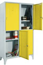 Dulap Vestiar metalic scolar cu picioare si 4 usi color SC4S 1000x500x1950 mm Italia galben 
