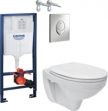 Set complet - Vas wc Suspendat Cersanit Delphi + Capac softclose + Rezervor Grohe 