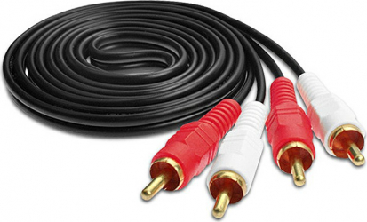 Cablu audio 2 RCA la Jack 3.5 mm HDTV DVD DVR consola jocuri subwoofer 10 m Negru