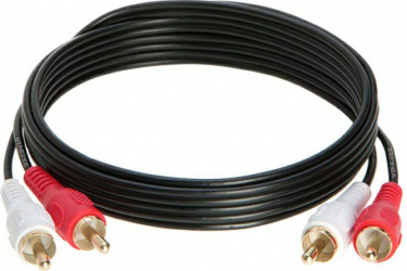Cablu audio stereo 2 RCA tata la 2 RCA tata 3 m Negru 