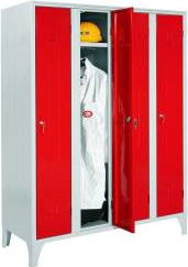 Dulap Vestiar metalic cu picioare si 4 usi color 116/04 1200x500x1800 mm Italia rosu 