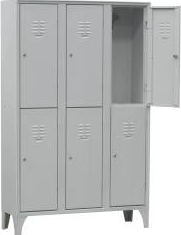 Dulap Vestiar metalic cu picioare si 6 usi 113/06P 1050x500x1800 mm Italia 